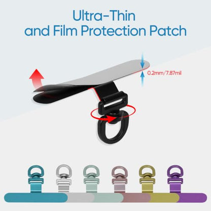 360° Swivel Heavy-Duty Metal Phone Tether Tabs - color: 2black2silver