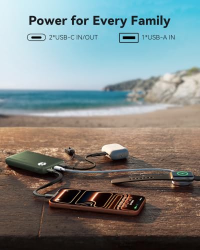 INIU 10000mAh 45W Fast Charging Portable Charger, Smaller Travel Power Bank - color: Green