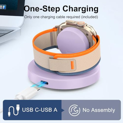 Upgraded for Apple Watch Charger, Foldable Travel Fast Charging Dock - color: Purple, size: USB A