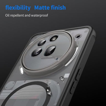 Asuwish Phone Case for Nothing Phone (3a) Pro, Compatible with Magsafe Magnetic, Translucent Matte Anti-Fingerprint Back, Military Grade DropProof Shockproof Protective Cell Cover 3 a Women Men Black - color: Black