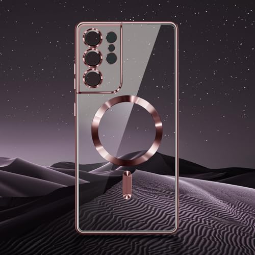 Hurgoer for Samsung Galaxy S21 Ultra Case.Soft TPU Electroplated Frame Cover with Clear Back.Drop Tested Protective Full Body Case.Thin Light Slim【Not Magsafe】 (Rose Gold, S21 Ultra) - color: Rose Gold, size: S21 Ultra