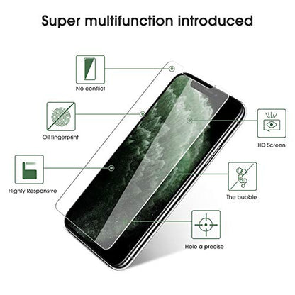 OMOTON Pack of 4 Tempered Glass Screen Protector Film for iPhone 11 Pro/X/XS [Installation Kit Provided] Anti-Scratch, Easy Installation, Bubble-Free, Transparent [5.8 Inches/5.8 Inches) - size: iPhone X