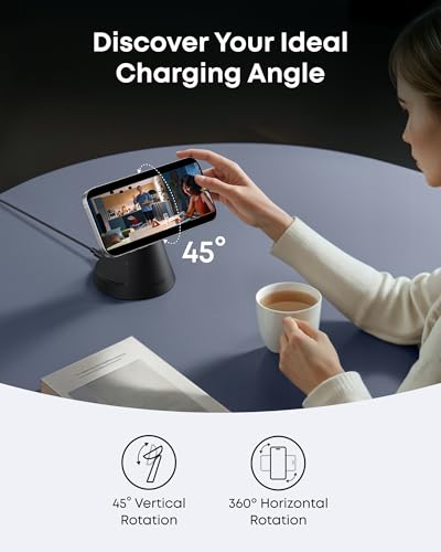 Anker MagSafe Charger Compatible, MagGo 3-in-1 Qi2 15W Charging Station - color: Black
