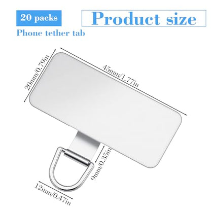 JJUNW 30 Pack Phone Tether Tab for Lanyard Strap, Cellphone Straps Tab