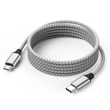 USB C to Micro USB Cable 10ft Braided Cord 3M for Charging Data Transmission - size: 10 Feet
