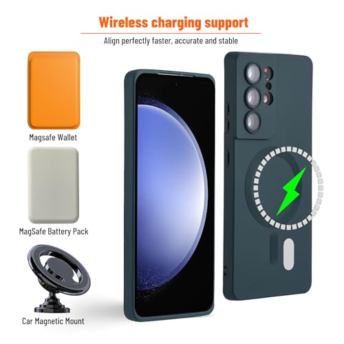 Magnetic for Samsung Galaxy S20 FE Case,Soft Silicone Samsung Galaxy S20 FE Phone Case with Camera Protection,Slim Fit Anti-Scratch Samsung S20 FE Case Cover Compatible with MagSafe,Green - color: Green, size: S20 FE