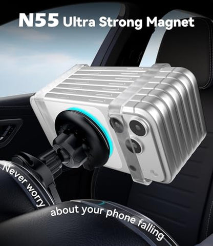 CloudValley 15W Charger Air Vent Car Mount for Mercedes Benz A/B/C/E/V/G/Class & Audi A1/A2/A3, Magnetic Wireless Charging Phone Holder for iPhone 18/17 Pro Max 16 15 14 13 12, Compatible with Magsafe