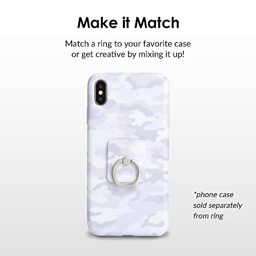 Velvet Caviar Cell Phone Ring Holder - Finger Ring & Stand - Improves Phone Grip Compatible with iPhone, Galaxy and Most Cases (Except Silicone/Leather) - White Camo - color: White Camo