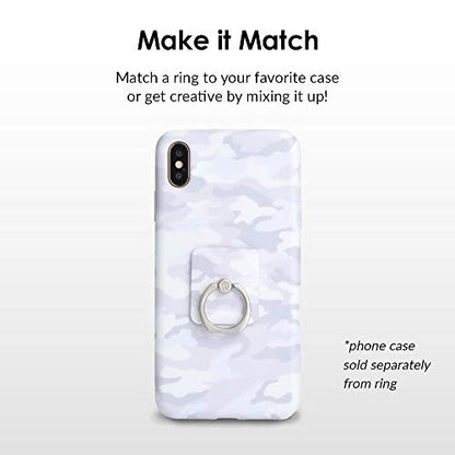 Velvet Caviar Cell Phone Ring Holder - Finger Ring & Stand - Improves Phone Grip Compatible with iPhone, Galaxy and Most Cases (Except Silicone/Leather) - White Camo - color: White Camo