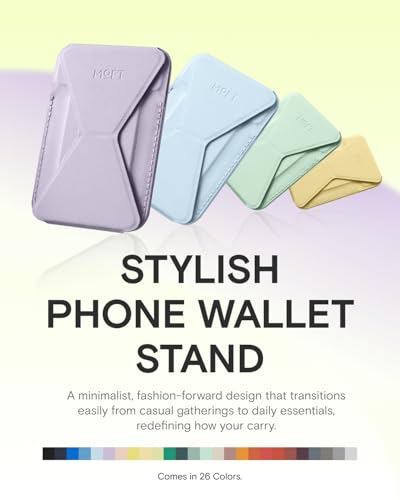 MOFT Magnetic Wallet Stand Compatible with iPhone 18/17/16/15/14/13 Series, Angle Adjustment Magsafe Compatible MOVAS Phone Stand - color: Peony, size: Standard