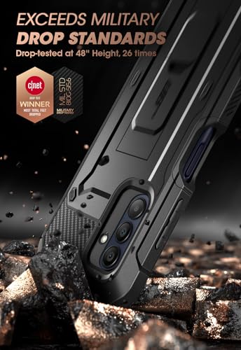 SUPCASE for Samsung Galaxy A16 Case with Screen Protector, Black | Built-in Kickstand, Rotating Belt-Clip, Military-Grade Drop Protection, Full-Body Rugged, Unicorn Beetle Pro - size: Galaxy A16