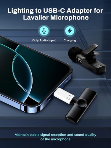 TiMOVO USB C to Lavalier Microphone Adapter, Not for Headphone and Data