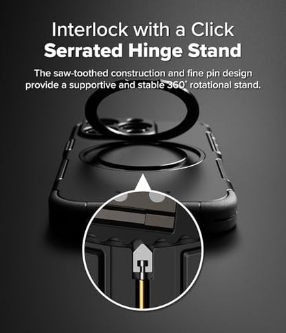 Ringke for iPhone 16 Pro Case [Alles Black] | Compatible with MagSafe, 360° Rotating Kickstand, Camera Control Capture Button Protection, Powerful Magnet - color: Black, size: iPhone 16 Pro