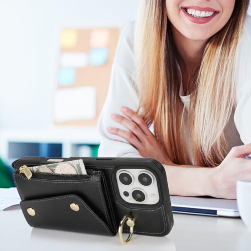 Lipvina Crossbody Wallet Case for iPhone 16 Pro,Black - color: 01-Black, size: iPhone 16 Pro 6.3"