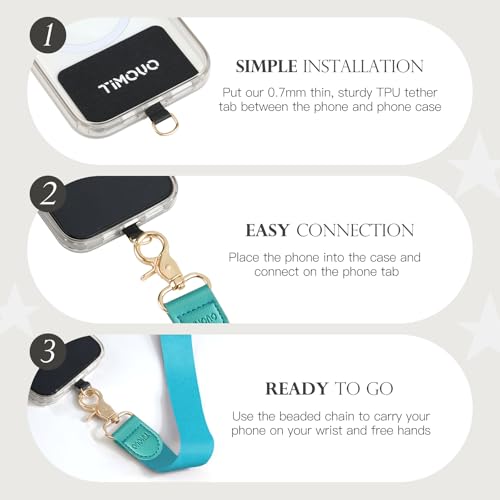 TiMOVO Phone Lanyard Crossbody Wrist Strap, Adjustable Anti-Theft Strap for Smartphone Case - color: Blue