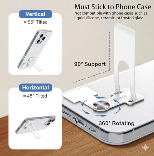 Phone Slim Stand Thin Kickstand for iPhone Phone Case White 1-Pack - color: White