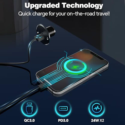 acegoo 24W 12V USB Outlet, Aluminum Fast Charging RV USB C Charger - color: Big Panel
