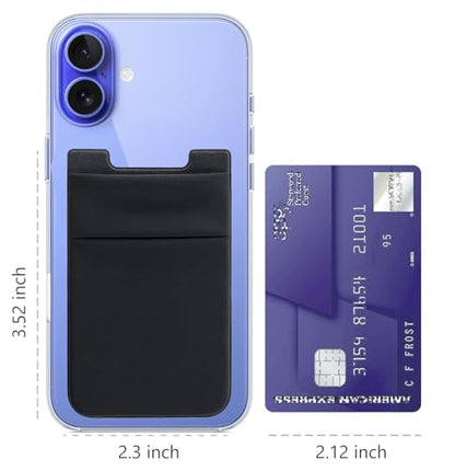 Phone Card Holder Stretchy Wallet Pocket Credit Card ID Case Pouch Sleeve - color: Black