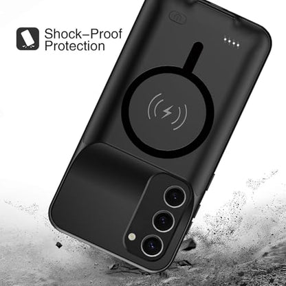 Battery Case for Galaxy S23 Plus, Upgraded 12000mAh Battery Pack Rechargeable Charger Case with Wireless Charging Compatible for Galaxy S23 Plus (6.6 inch) External Charging Cover (Black) - size: Galaxy S23 Plus