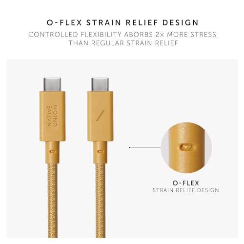 Native Union Anchor Cable 240W – 10ft Reinforced Braided USB-C to USB-C Power Delivery 3.1 Charging Cable with Weighted Knot – for iPhone 17 Pro Max/17e, MacBook Pro 14"/16" M5, Air M5, Neo (Kraft) - color: Kraft