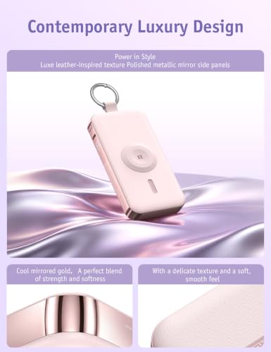 RORRY CharmGo Portable Charger 3 in 1 iPhone Power Bank for Apple 12000mAh - color: Pink