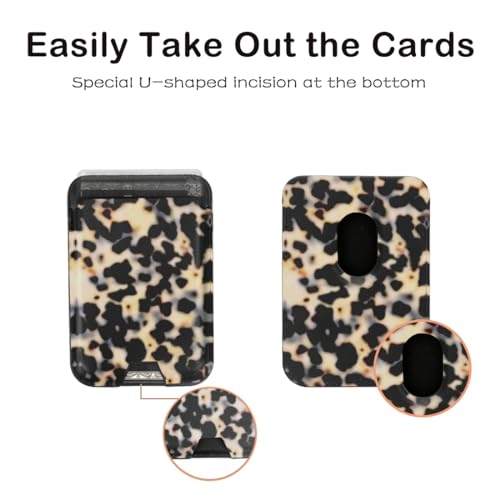 Compatible with Magsafe Wallet Magnetic Card Holder, (Tortoise Shell) - color: Tortoise Shell