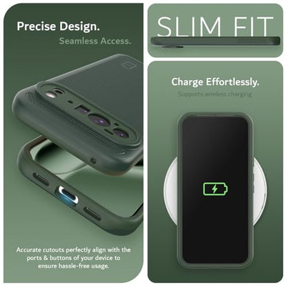 TUDIA MergeGrip [Compatible with Magsafe & Pixelsnap] for Google Pixel 10 Pro XL Case 2025, [Military Grade] Dual-Layer Shockproof Slim Non-Slip Heavy Duty Protective Phone Cases – Pine Green - color: Pine Green, size: Pixelsnap 10 Pro XL