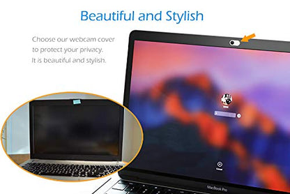 CloudValley Laptop Camera Cover Slide, Metal 0.023 Inch Ultra-Thin, 2 Pack - color: Withe & Black