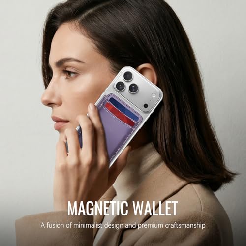 for Magsafe Wallet Magnetic RFID Blocking Card Holders, Purple - color: Purple