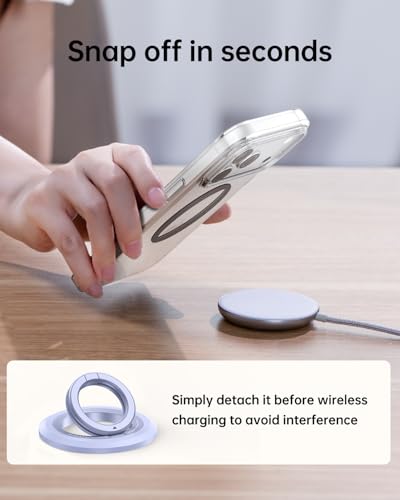 SYNCWIRE Magnetic Phone Ring Holder, for MagSafe Phone Grip Stand Kickstand - color: Lilac Purple