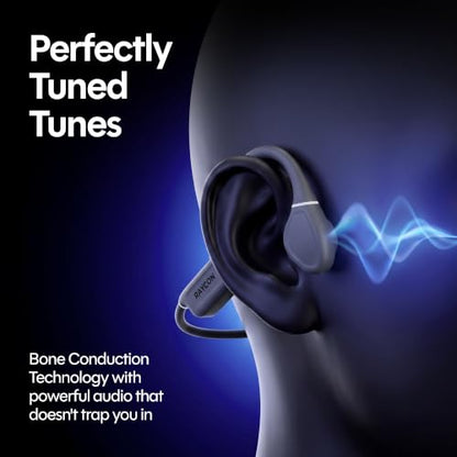 Raycon Bone Conduction Headphones - Open Ear Running Headphones & Bluetooth Earbuds, Sweat & Water-Resistant with Mic - color: Blue