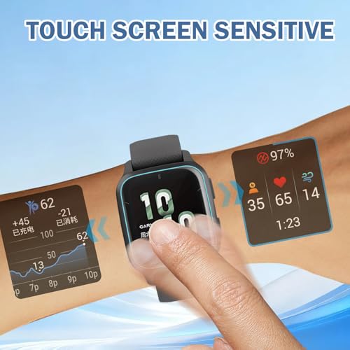 6 PCS Compatible for Garmin Venu Sq 2 Screen Protector Clear, Full Cover Anti-scratch Soft TPU [Not Glass] with Great Protection for Venu Sq 2 Music Watch Film, Sensitive Touch & HD - size: venu sq/sq 2