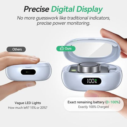 Tensea Portable Charging Case Compatible with Oura Ring Gen 5 & Gen 4 & 3, 2000mAh Wireless Power Station, Universal Fit, 30-Day Runtime Charger Accessories (Official Charger NOT Included) - color: White