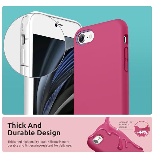SURPHY Designed for iPhone SE Case, iPhone 8 Case, iPhone 7 Case, Liquid Silicone Phone Case for iPhone se 3rd 2nd SE 2022 SE 2020, Hibiscus - color: Hibiscus