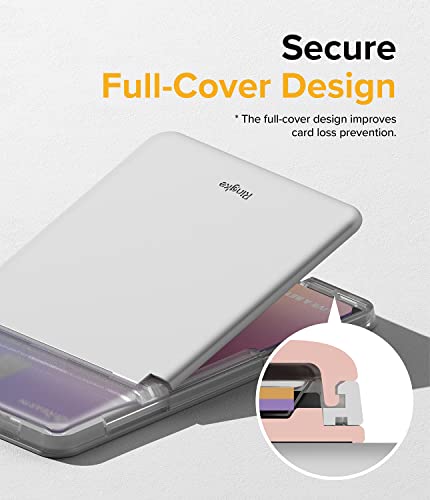 Ringke Stand Slot Card Holder [Phone Wallet Stick on + Stand] ID & Credit Card Holder for Phone Case, Solid Card Wallet with Phone Kickstand Compatible with iPhone Galaxy Android - Clear & Light Gray - color: Clear & Light Gray