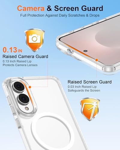 For Samsung Galaxy S26 Ultra Case with Stand MagSafe Crystal Clear Magnetic | Protective Android Phone Case, Slim Drop Protection, Built-in Kickstand for Galaxy S26 Ultra 5G Transparent Cover Phonecase