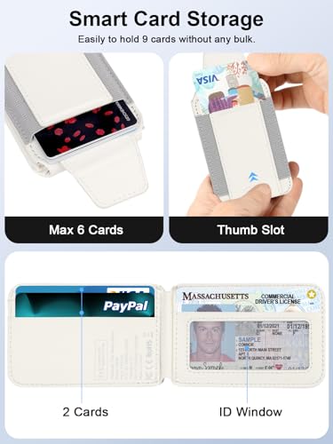 for MagSafe Wallet Works with Apple Find My, Strongest Magnetic Wallet - color: Milky White