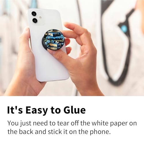 2 Pack Cell Phone Grip with Expanding Kickstand, Purple Blue Book - color: Purple Blue Book