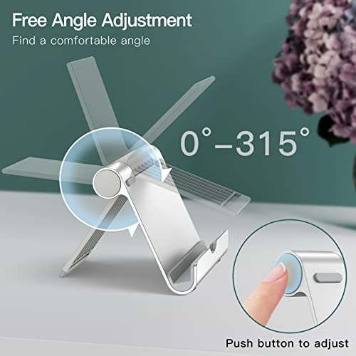 JETech Foldable Tablet Stand for 4-11" Tablets and Phones, Silver - color: Silver