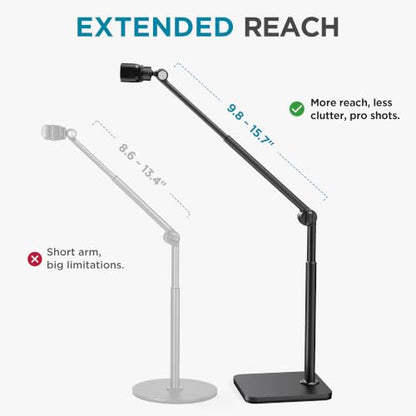 InnoGear Overhead Phone Mount Phone Stand Tabletop Cooking Tripod for Desk