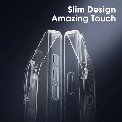 Compatible with iPhone 16 Case Clear, [Not Yellowing] [Drop Protection], Slim Clear iPhone Case for Apple iPhone 16 6.1inch with Shockproof Bumper - size: iPhone 16 6.1''