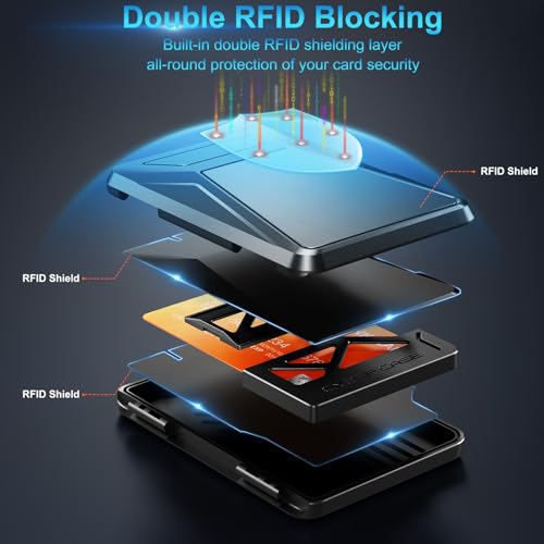 Magnetic Wallet with RFID Blocking - for MagSafe Phone Wallet for Mens Women, Heavy Duty | Scratch-Resistant | Hold 7 Cards, Stronger Magnetic Card Holder for iPhone 17/16/15/14/13/12 Black