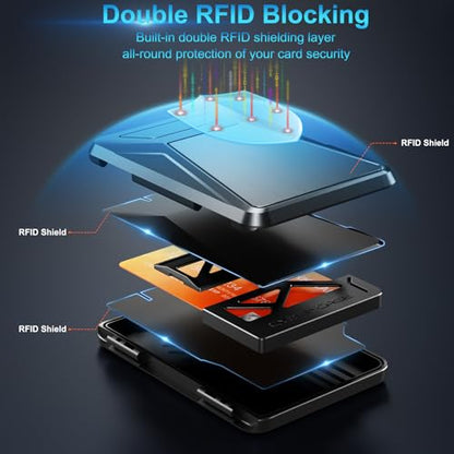 Magnetic Wallet with RFID Blocking - for MagSafe Phone Wallet for Mens Women, Heavy Duty | Scratch-Resistant | Hold 7 Cards, Stronger Magnetic Card Holder for iPhone 17/16/15/14/13/12 Black