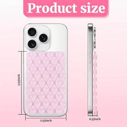 4 Pack Silicone Suction Cup Phone Case Mount Double Sided Detachable, Reusable Strong Grip Holder Hands-Free Phone Accessories for Selfies & Videos (Pink+Clear+Blue+Black) - color: Black+Blue+Clear+Pink