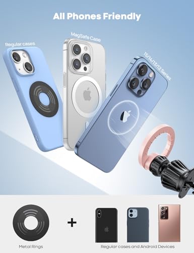 Lamicall for MagSafe Car Mount Vent 20 Super Magnets Accessories for iPhone - color: NEW Upgraded - Pink