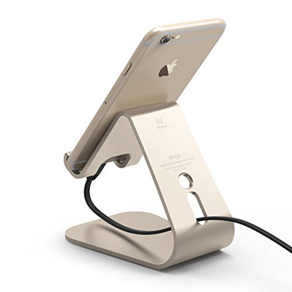 elago® M2 Stand [Champagne Gold] - [Premium Aluminum][Angled for Video Calls][Cable Management] - for all iPhones, Galaxy, and other Smartphones - color: Champagne Gold