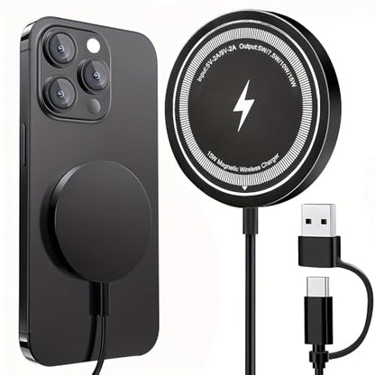 15W Magnetic Wireless Charger, Fast Wireless Charging Pad Compatible with Magnetic Cases, Universal for Smartphones - color: Black, size: 3Pack