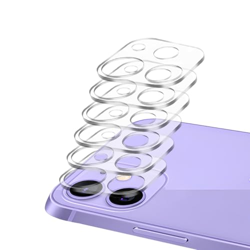 6 Pack Camera Lens Protector for iPhone 11 & iPhone 12 Mini, Ultra HD, Tempered Glass, 9H Hardness, Anti-Scratch, Case Friendly, Easy to Install [No Affect on Night Shots]