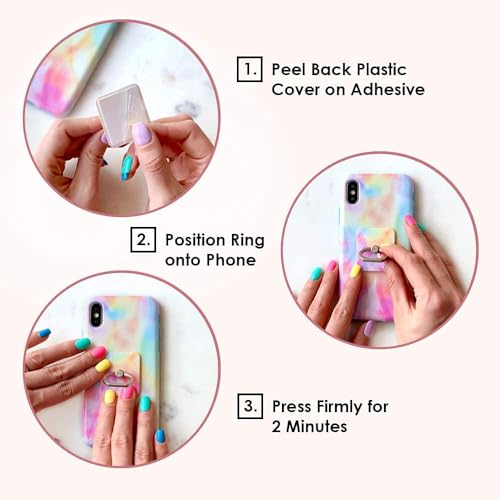Velvet Caviar Cell Phone Ring Holder - Finger Ring & Stand - Improves Phone Grip Compatible with iPhone, Galaxy and Most Smartphones (Galaxy Glitter) - color: Galaxy Glitter