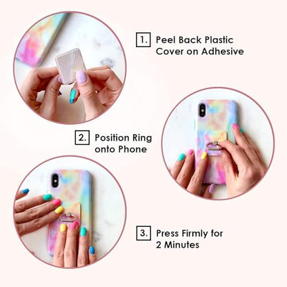 Velvet Caviar Cell Phone Ring Holder - Finger Ring & Stand - Improves Phone Grip Compatible with iPhone, Galaxy and Most Smartphones (Galaxy Glitter) - color: Galaxy Glitter